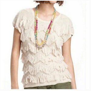 Anthropologie Yellow Bird Bohemian Fringe Knit Top